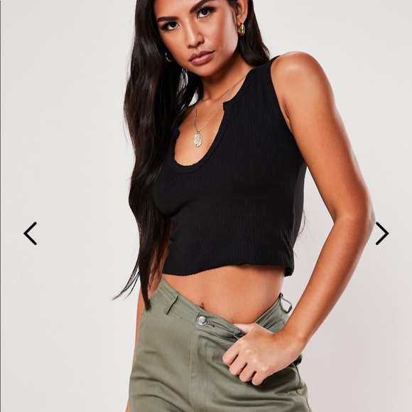 Missguided Tops - Missguided Ribbed Sleeveless Crop Top